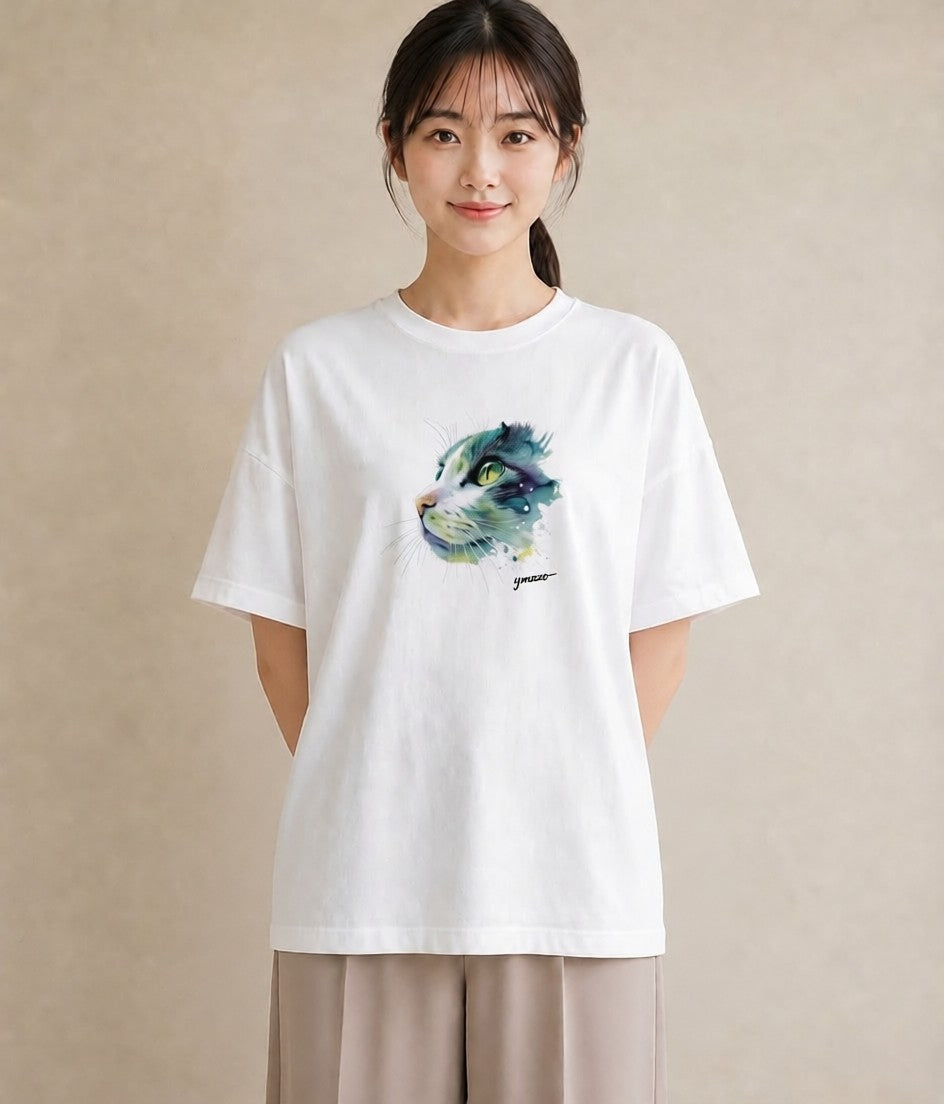 グラフィックTシャツ レディース ラグドール 猫 ねこ イラスト 線画 姉妹 送別ギフト 白T YMAZO
