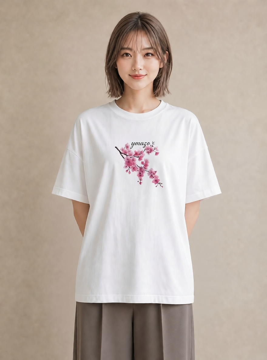 Tシャツ レディース さくら 桜 サクラ 花 花柄 イラスト お洒落 敬老の日 ホワイトデー 白T