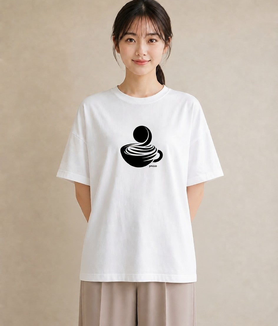 半袖Tシャツ レディース カフェ カフェロゴ ロゴ イラスト カジュアル おしゃれギフト 社会人 白T YMAZO