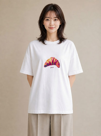 デザインTシャツ レディース パン ベーカリー レトロ イラスト ヴィンテージ風 自分用 ルームウェア 白T YMAZO