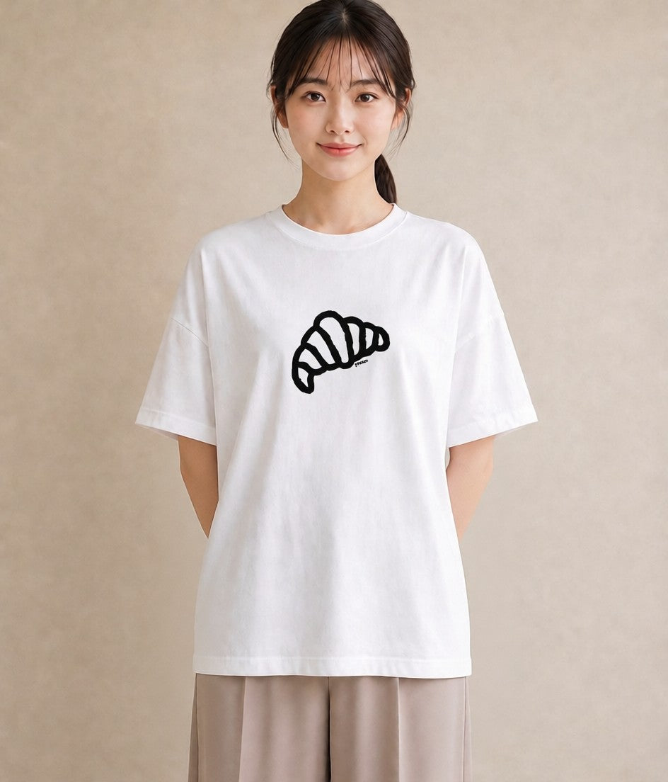 Tシャツ レディース パン ベーカリー レトロ イラスト ラフ 社会人 女性 白T YMAZO