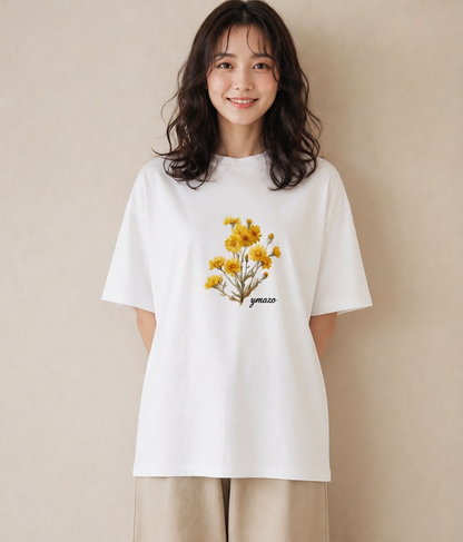プリントTシャツ レディース たんぽぽ 花 花柄 イラスト 淡色 お出かけ 普段着 白T