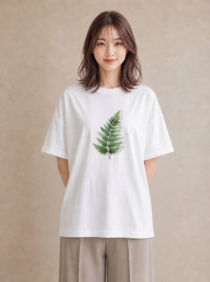 Tシャツ レディース ボタニカル 植物 イラスト お洒落 誕生日プレゼント 綿100 白T YMAZO