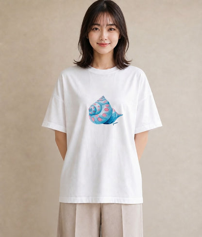 Tシャツ レディース 人魚 海の生き物 海 イラスト アート風 ホワイトデー 春服 白T YMAZO