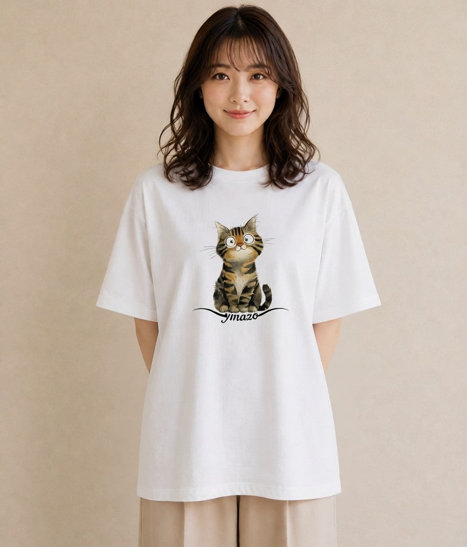 グラフィックTシャツ レディース 子猫 猫 ねこ イラスト 旅行コーデ 旅行 母娘コーデ 白T YMAZO