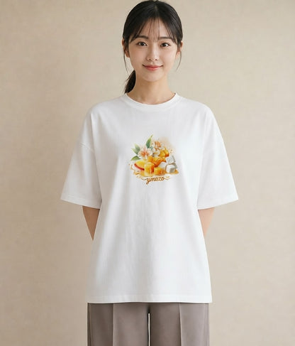 Tシャツ レディース パフェ 食べ物 フード イラスト 普段使い 旅行用 海 白T YMAZO