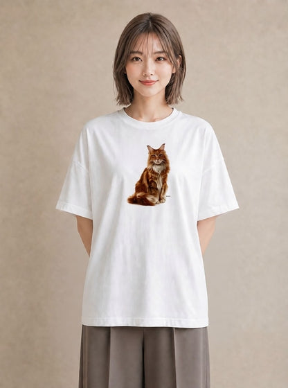 プリントTシャツ レディース 猫 ねこ イラスト ユニーク 秋コーデ おしゃれギフト 白T YMAZO