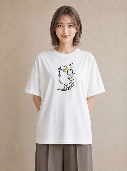 グラフィックTシャツ レディース ことり ペット 動物 イラスト 水彩風 レイヤード 友達ギフト 白T YMAZO
