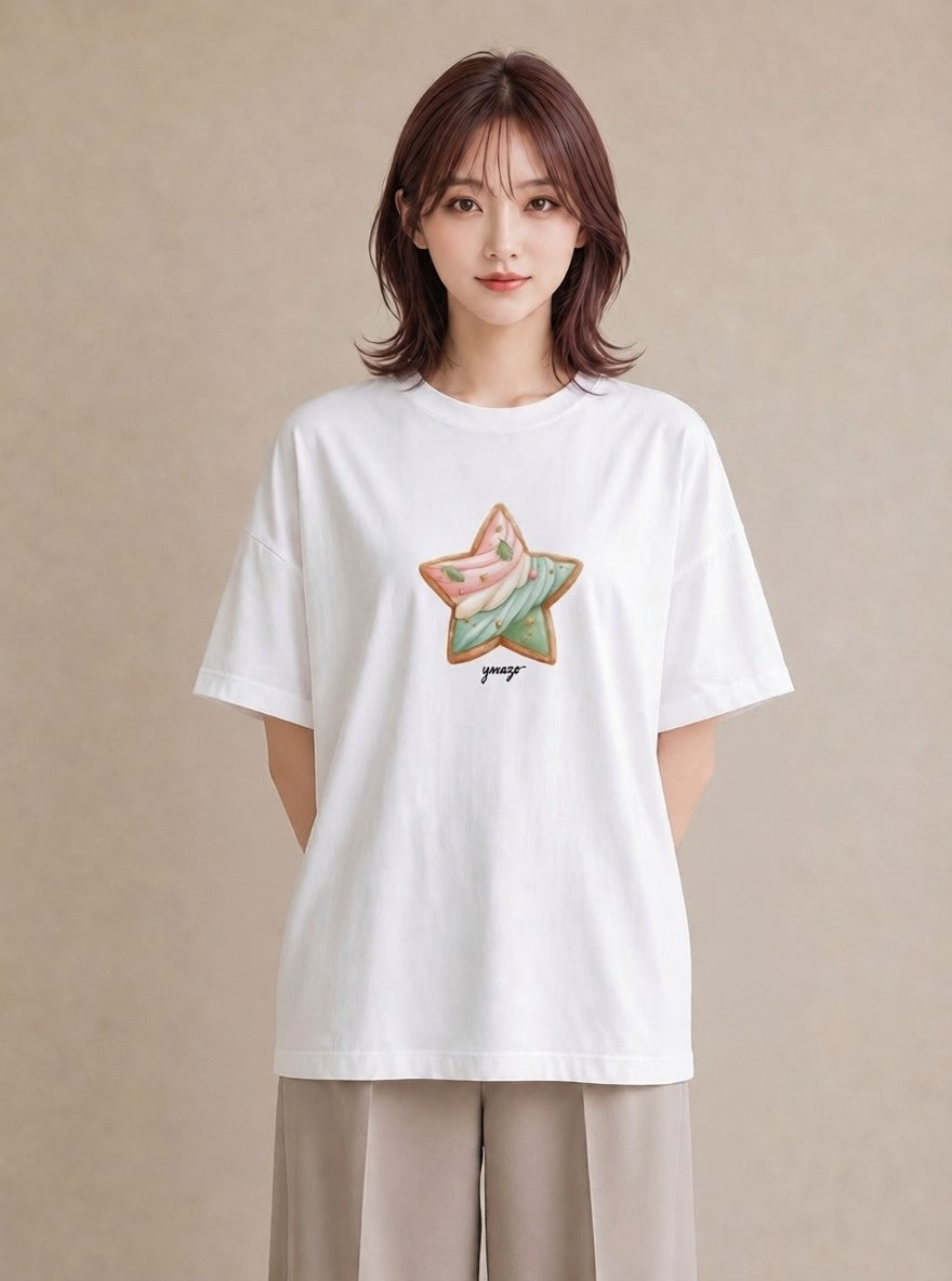 Tシャツ レディース マフィン 食べ物 フード イラスト こなれ感 女子会 お揃い 白T YMAZO