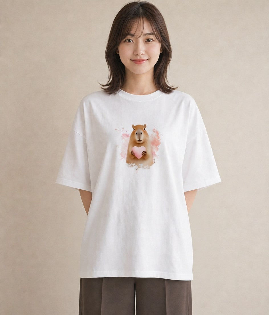 半袖Tシャツ レディース キンクマハムスター ペット 動物 イラスト シンプル 旅行用 海 白T YMAZO