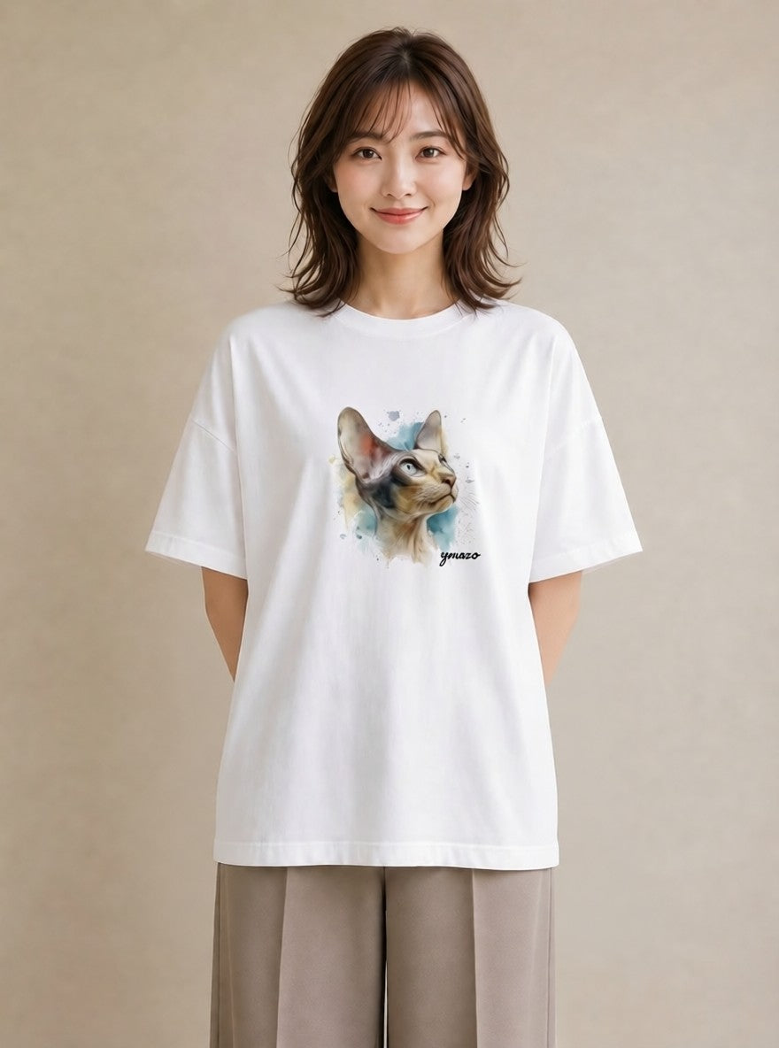 プリントTシャツ レディース 猫 ねこ イラスト ゆるかわ ホワイトデー 春服 白T YMAZO