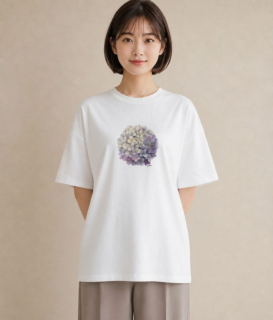 デザインTシャツ レディース スミレ 花 花柄 イラスト ラフ 春コーデ 姉妹 白T YMAZO