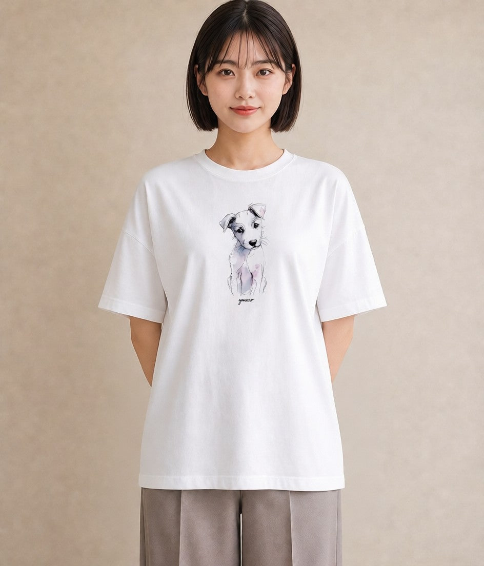 プリントTシャツ レディース 子犬 犬 いぬ イラスト シック 秋コーデ おしゃれギフト 白T YMAZO