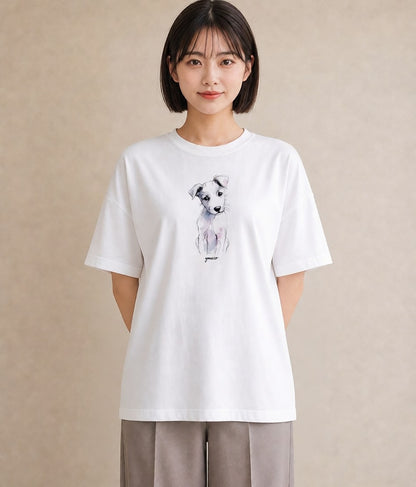 プリントTシャツ レディース 子犬 犬 いぬ イラスト シック 秋コーデ おしゃれギフト 白T YMAZO