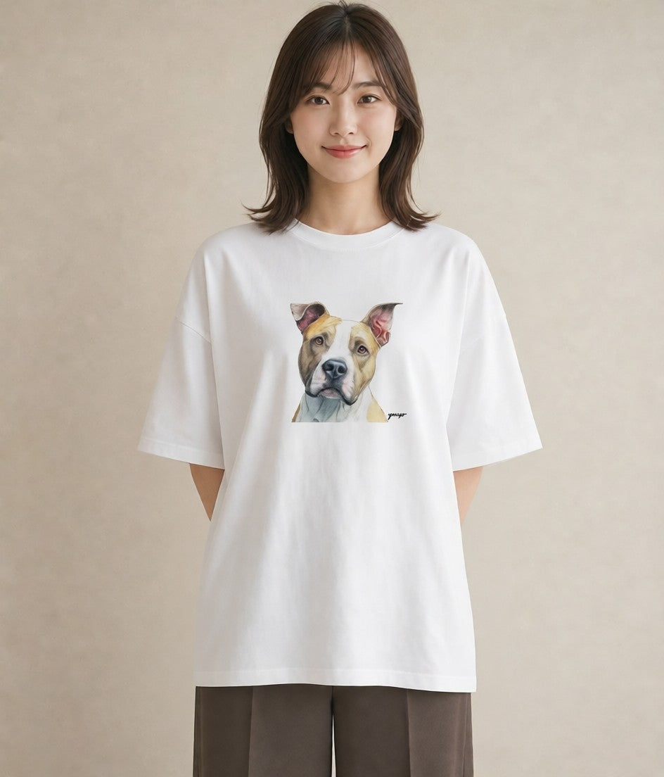 半袖Tシャツ レディース ミックス犬 犬 いぬ イラスト 休日コーデ 旅行 母娘コーデ 白T YMAZO