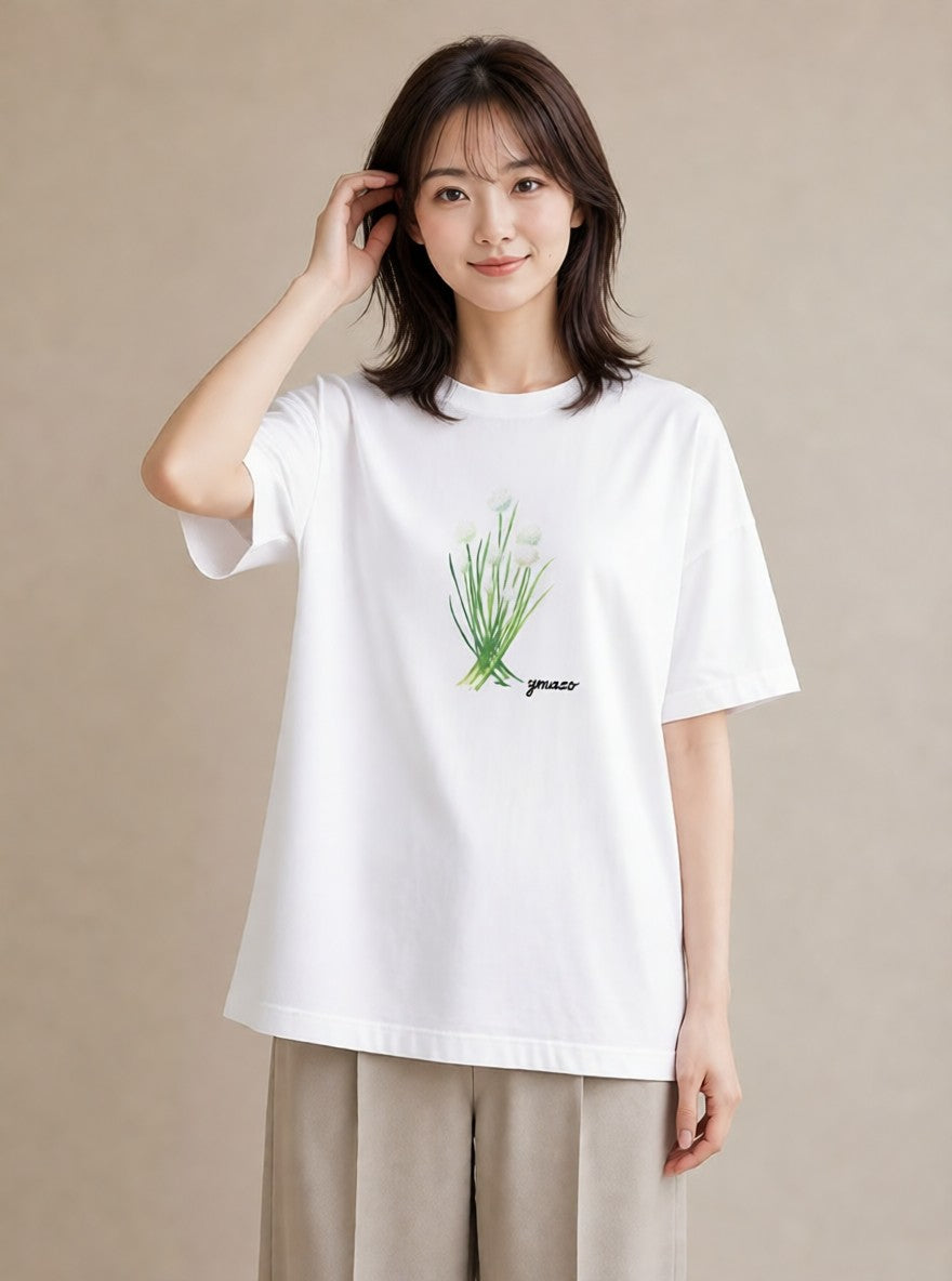 Tシャツ レディース ミモザ 花 花柄 イラスト 韓国風 週末コーデ 敬老の日 白T