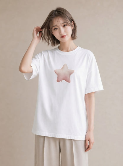 デザインTシャツ レディース ヒトデ 海の生き物 海 イラスト ラフ 週末コーデ 敬老の日 白T YMAZO