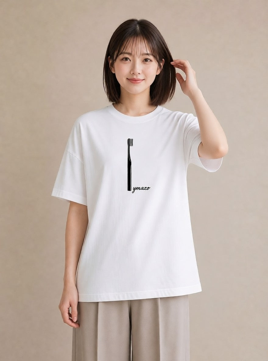 Tシャツ レディース 手鏡 アンティーク レトロ ナチュラル イラスト 個性的 通学 誕生日プレゼント 白T YMAZO