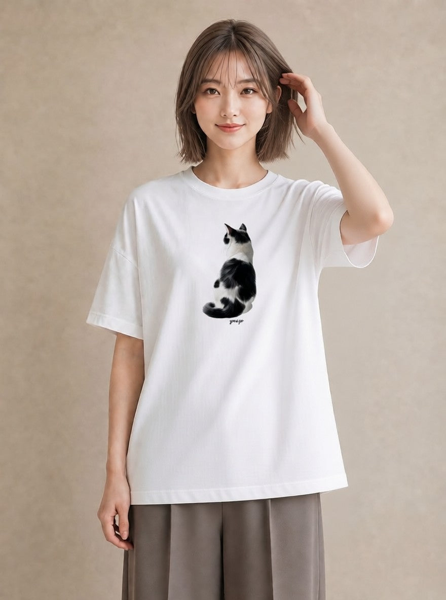 半袖Tシャツ レディース ラグドール 猫 ねこ イラスト ラフ 秋コーデ おしゃれギフト 白T YMAZO