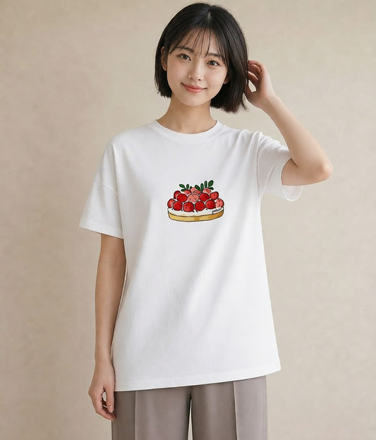 グラフィックTシャツ レディース あんみつ 食べ物 フード イラスト 北欧風 友達ギフト 部屋着 白T YMAZO