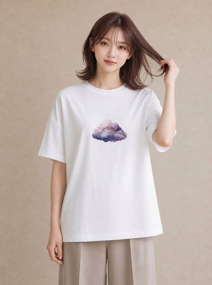 Tシャツ レディース 天秤座 星空 宇宙 イラスト お洒落 レイヤード 友達ギフト 白T YMAZO