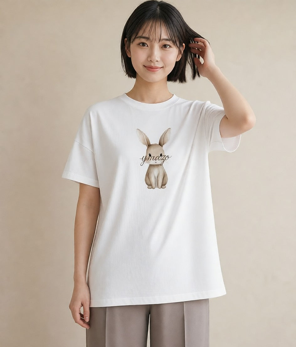 プリントTシャツ レディース ネザーランドドワーフ ペット 動物 イラスト モード ギフト 母の日 白T YMAZO