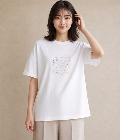 デザインTシャツ レディース 牡羊座 星空 宇宙 イラスト 敬老の日 ホワイトデー 白T YMAZO