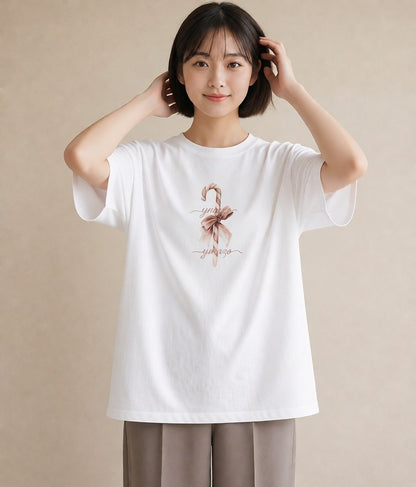 デザインTシャツ レディース キャンディ 食べ物 フード イラスト ゆるかわ 帰省 ラフ 白T YMAZO