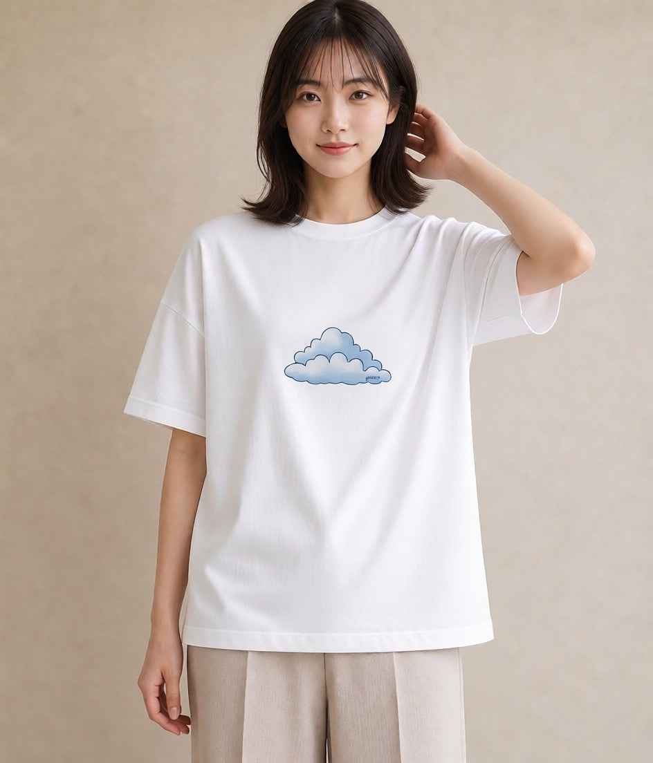 半袖Tシャツ レディース 虹 星空 宇宙 イラスト ガーリー ギフト 母の日 白T YMAZO