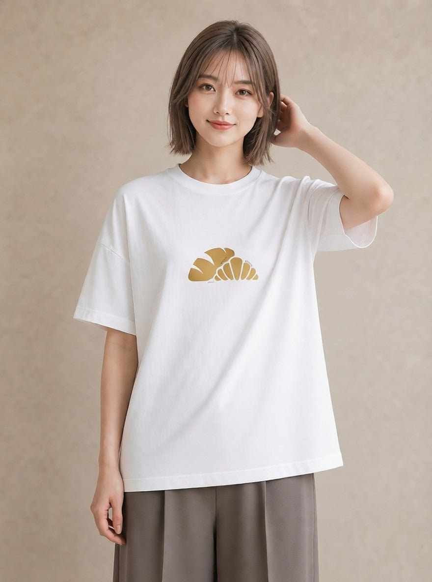 Tシャツ レディース パン ベーカリー イラスト レトロ 在宅 公園 白T YMAZO