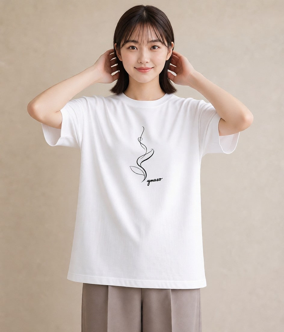 グラフィックTシャツ レディース コーヒー カフェ 珈琲 イラスト ナチュラル 親子 20代 白T YMAZO