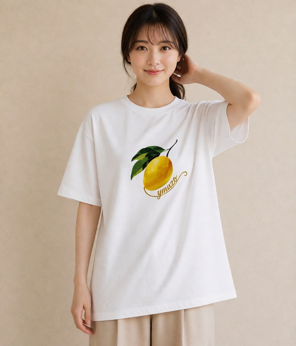 Tシャツ レディース バナナ 食べ物 フード イラスト 韓国風 帰省 ラフ 白T YMAZO