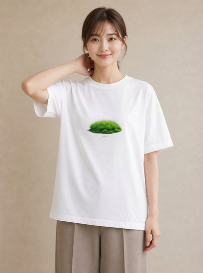 プリントTシャツ レディース 芝生 植物 ボタニカル イラスト きれいめカジュアル 親子 20代 白T YMAZO