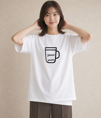 プリントTシャツ レディース コーヒー カフェ 珈琲 イラスト シンプル 女子会 お揃い 白T YMAZO
