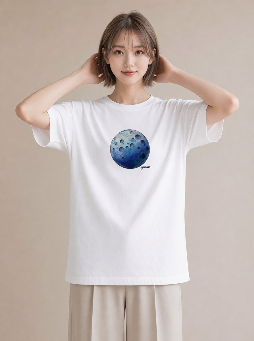 プリントTシャツ レディース 惑星 星空 宇宙 イラスト きれいめ 母娘コーデ 自分用 白T YMAZO