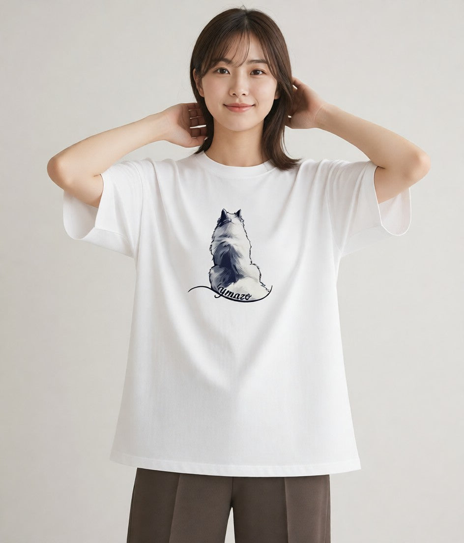 プリントTシャツ レディース 老犬 犬 いぬ イラスト ギフト 母の日 白T YMAZO