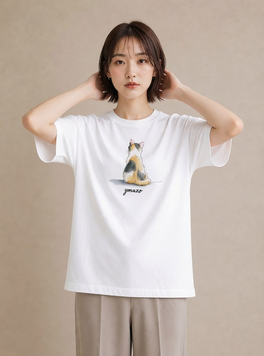 プリントTシャツ レディース シャム柄 猫 ねこ イラスト 北欧風 秋コーデ おしゃれギフト 白T YMAZO