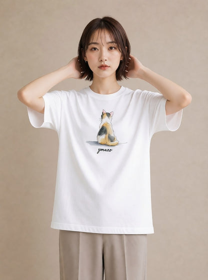 プリントTシャツ レディース シャム柄 猫 ねこ イラスト 北欧風 秋コーデ おしゃれギフト 白T YMAZO
