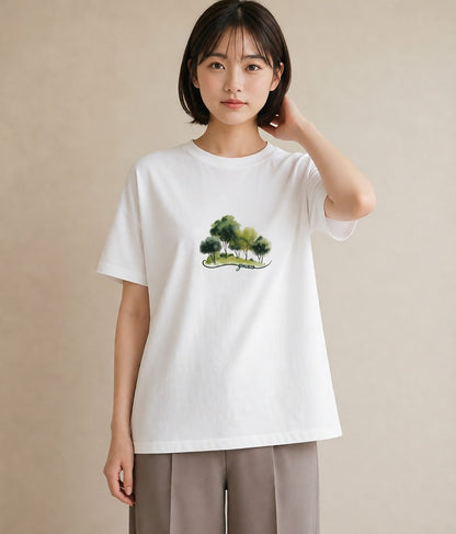 半袖Tシャツ レディース 木 植物 ボタニカル イラスト ゆるかわ 週末コーデ 敬老の日 白T YMAZO