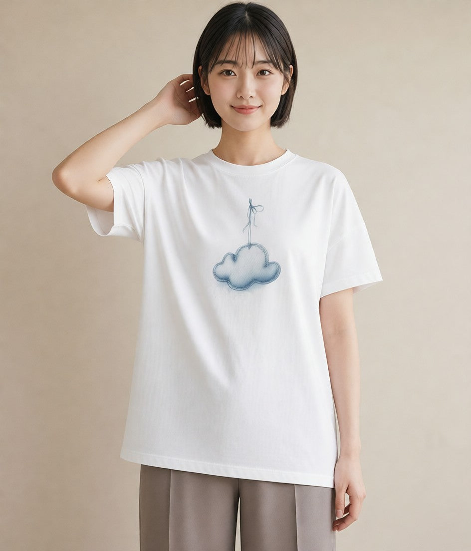 プリントTシャツ レディース 風鈴 ガラス 夏 ナチュラル アンティーク イラスト こなれ感 在宅 公園 白T YMAZO