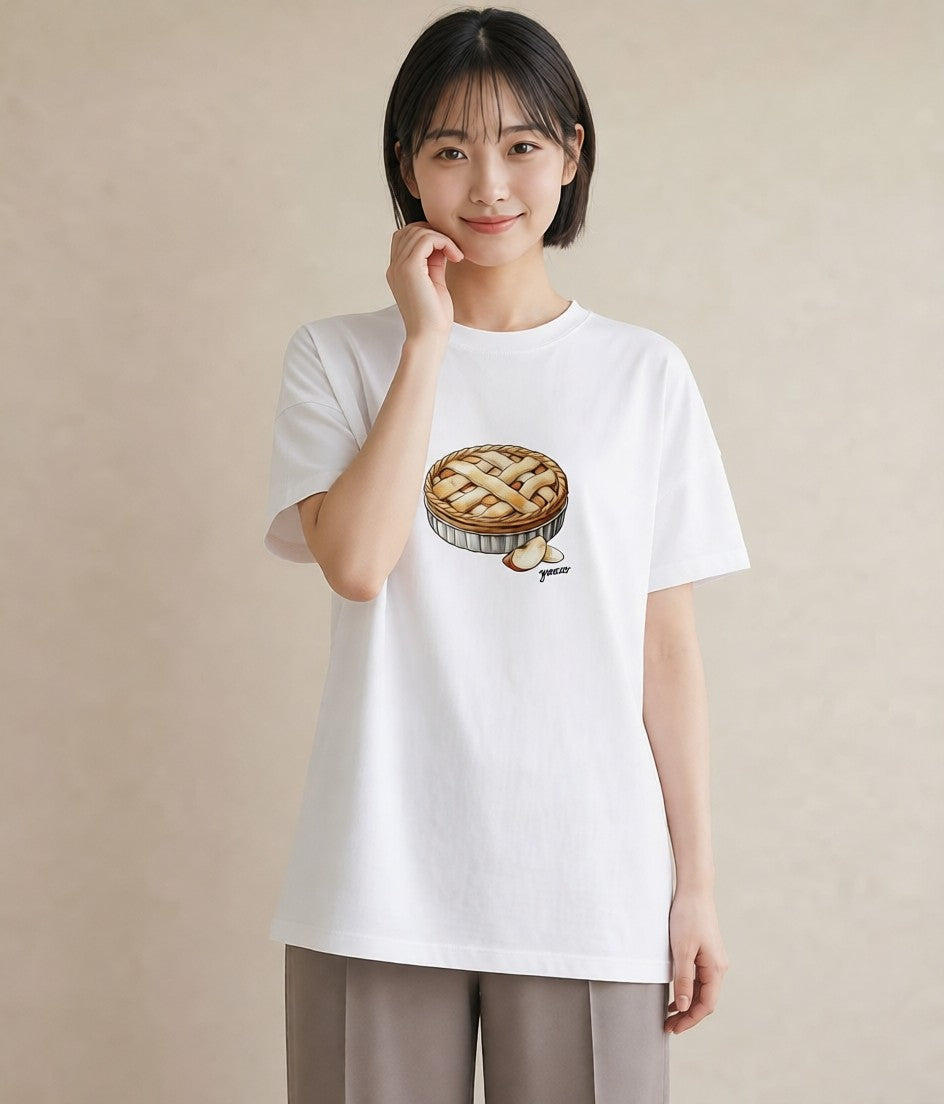 デザインTシャツ レディース クロワッサン 食べ物 フード イラスト 旅行コーデ ママ カフェ服 白T YMAZO
