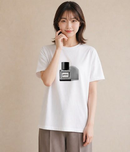 デザインTシャツ レディース 香水 香水瓶 パフューム イラスト 北欧風 旅行 母娘コーデ 白T YMAZO