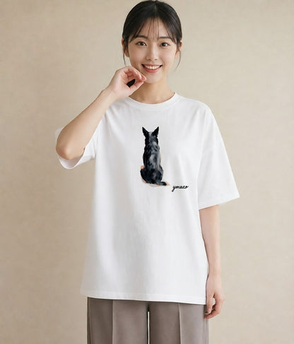 グラフィックTシャツ レディース アビシニアン 猫 ねこ イラスト ポップ 敬老の日 ホワイトデー 白T YMAZO