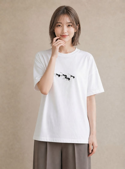 Tシャツ レディース アリ 昆虫 虫 イラスト 水彩風 誕生日プレゼント 綿100 白T YMAZO