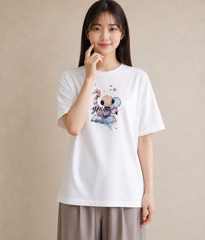 プリントTシャツ レディース カニ 海の生き物 海 イラスト 休日コーデ 秋コーデ おしゃれギフト 白T YMAZO