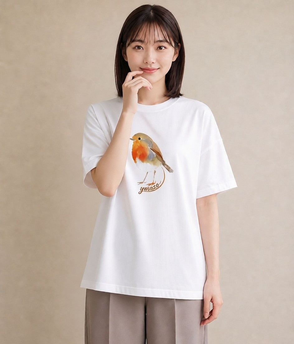 Tシャツ レディース 小鳥 ペット 動物 イラスト ナチュラル 姉妹 送別ギフト 白T YMAZO
