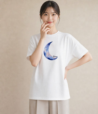 プリントTシャツ レディース 獅子座 星空 宇宙 イラスト 通学 誕生日プレゼント 白T YMAZO