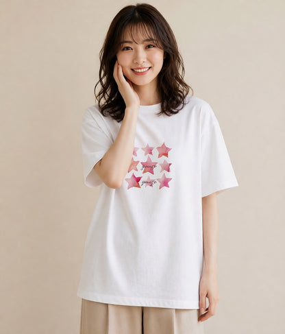 デザインTシャツ レディース 牡羊座 星空 宇宙 イラスト ゆるコーデ 親子 20代 白T YMAZO