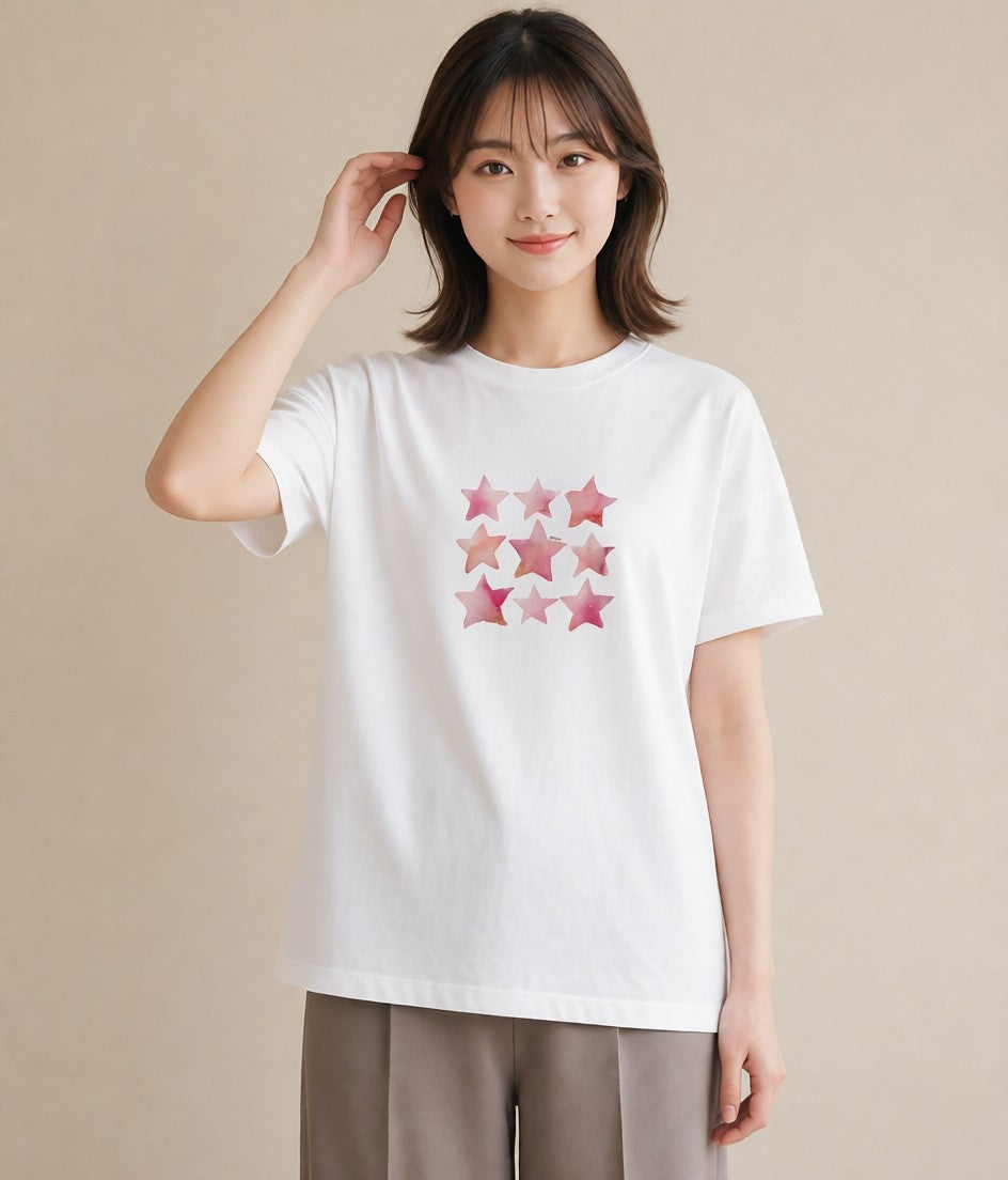 デザインTシャツ レディース 射手座 星空 宇宙 イラスト 公園 ママ 白T YMAZO