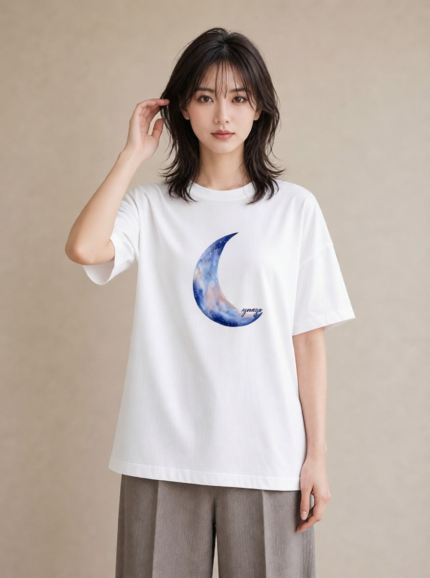 半袖Tシャツ レディース 水瓶座 星空 宇宙 イラスト シンプル 部屋着 女性向けギフト 白T YMAZO